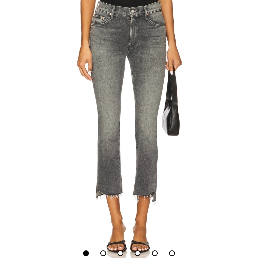 MOTHER Gray Ankle Cropped Jeans - Picture 2 of 11